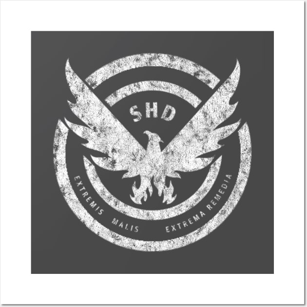 The Division SHD Worn White Logo Wall Art by StebopDesigns